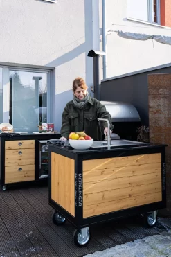 Der Merklinger Outdoor Modul "Toni" (2 Türen + Spülbecken – Armatur) -Warmes BBQ-Restaurant 014 dermerklinger holzbackofen grill pizzaofen spuelmodul outdoorkueche jpg