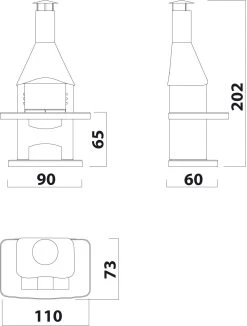 Grillkamin Wellfire NOVA Weiß Mit Edelstahlhaube -Warmes BBQ-Restaurant 1234 1