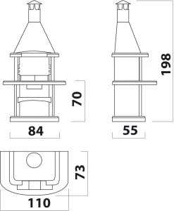 Grillkamin Wellfire ALEGRA Mit Edelstahlhaube -Warmes BBQ-Restaurant 1250 1