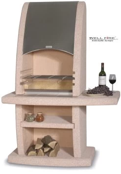 Grillkamin Wellfire INCA Terracotta Mit Edelstahlhaube