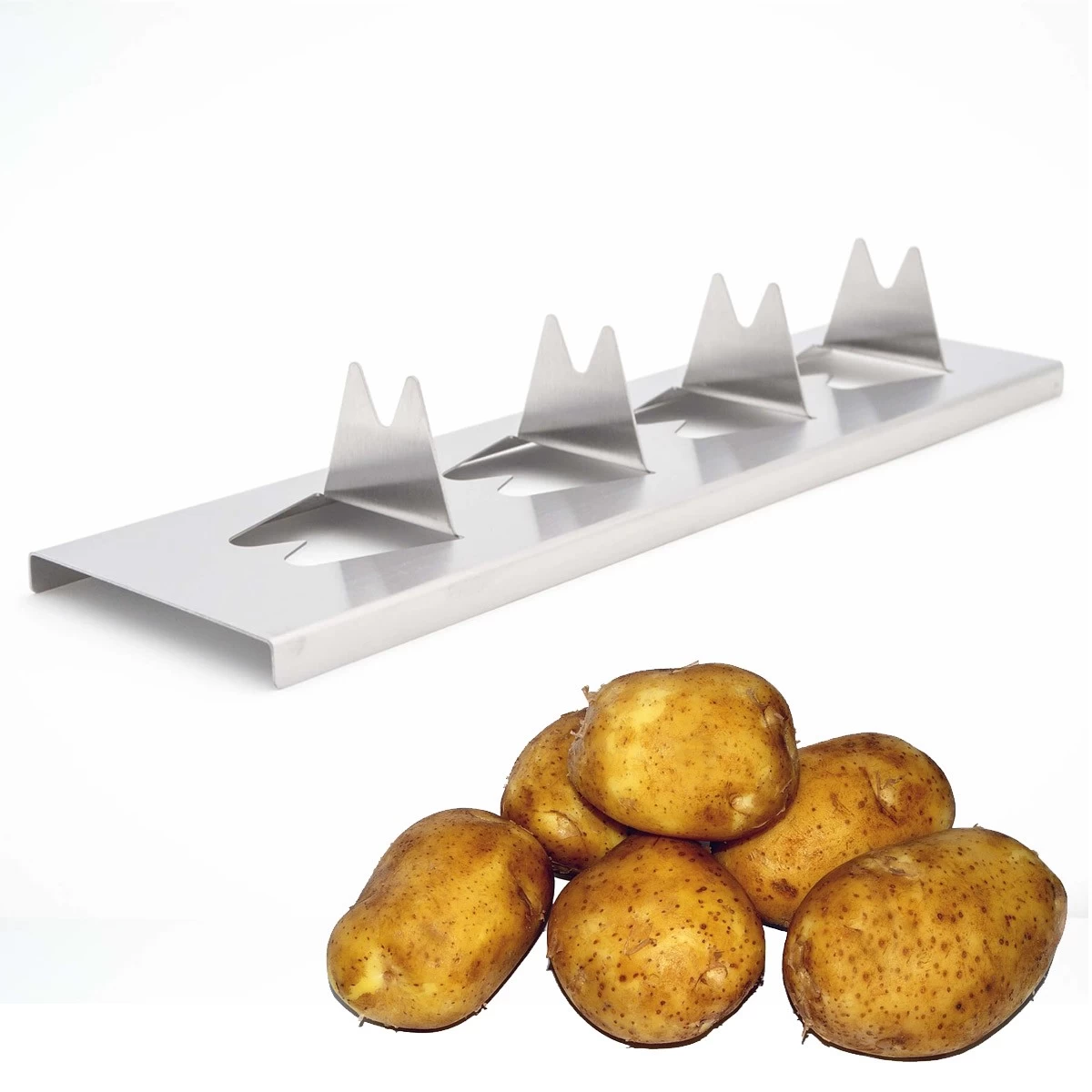 Kartoffel-Rack - Halter Für Kartoffel & Co Aus Edelstahl - 30 X 8 X 4,5cm - Potato Rack 2 Kartoffel-Rack - Halter Für Kartoffel & Co Aus Edelstahl - 30 X 8 X 4,5cm - Potato Rack – Bild 2
