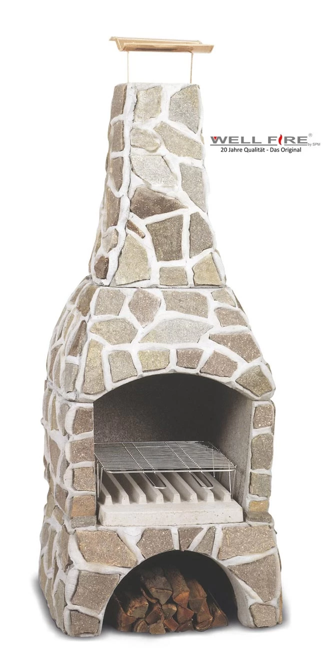 Grillkamin Wellfire LANDAU Rot-braun Mit Natursteinverkleidung 1 Grillkamin Wellfire LANDAU Rot-braun Mit Natursteinverkleidung