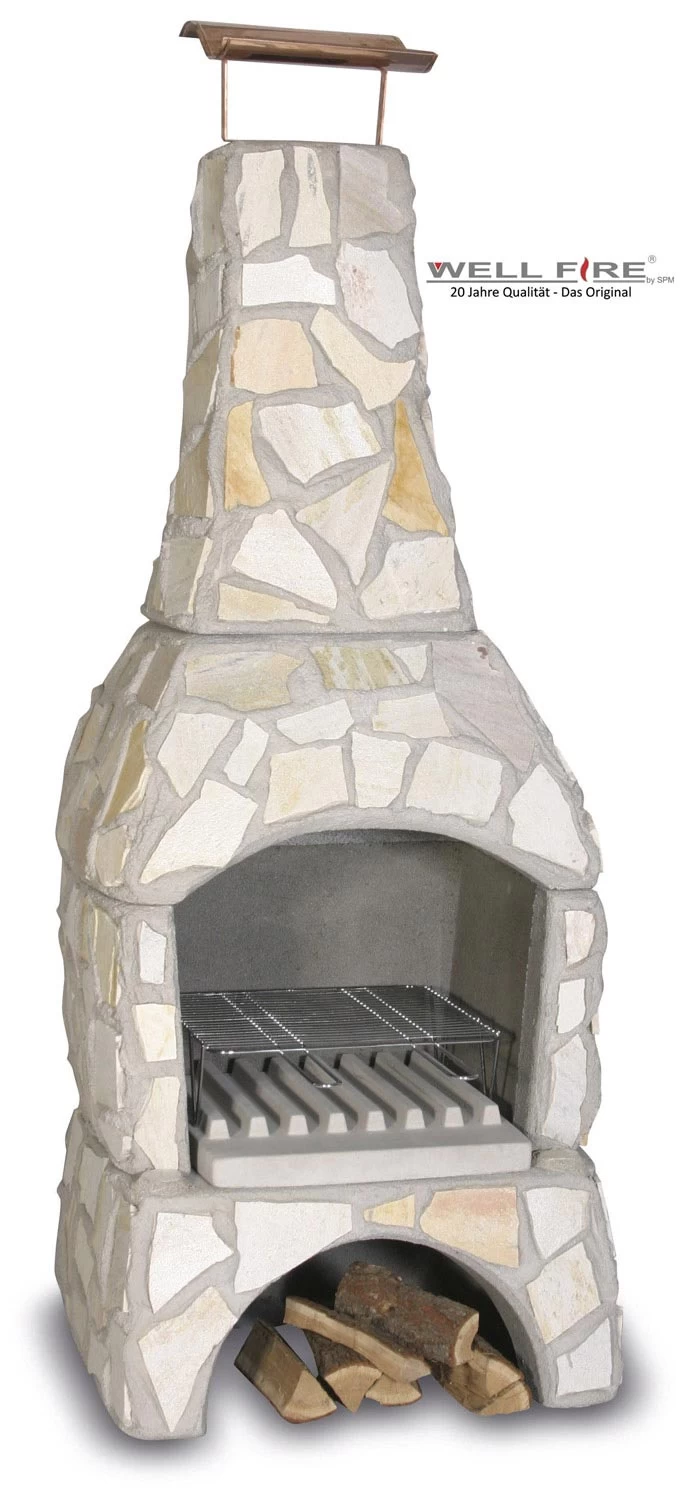 Grillkamin Wellfire LANDAU Gelb Quarzit Mit Natursteinverkleidung 1 Grillkamin Wellfire LANDAU Gelb Quarzit Mit Natursteinverkleidung