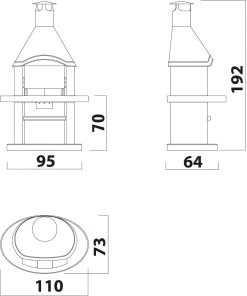 Grillkamin Wellfire DUNA COLORA Mit Edelstahlhaube -Warmes BBQ-Restaurant 1258 1