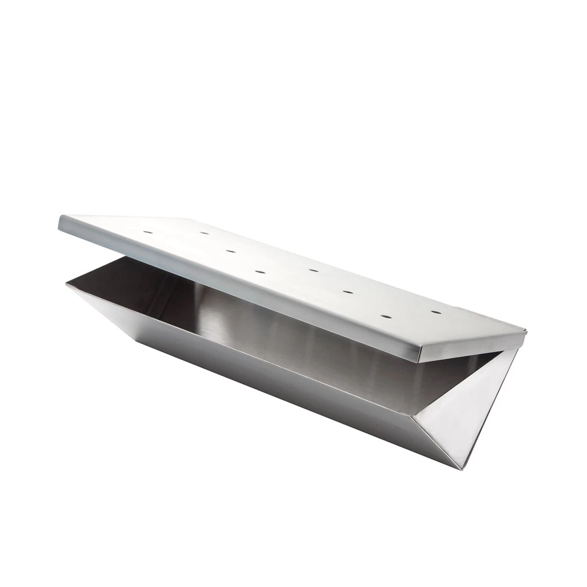 Edelstahl Räucherbox / Smokerbox In V-Form - Für Holz- & Gasgrill 1 Edelstahl Räucherbox / Smokerbox In V-Form - Für Holz- & Gasgrill