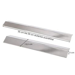 Edelstahl Flammblech Schmal, Variabel 35-59 Cm/13,5 Cm - Universal Flammabdeckung