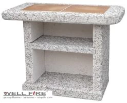 Beistelltisch Für Grillkamin TOSCANA Rot-weiß