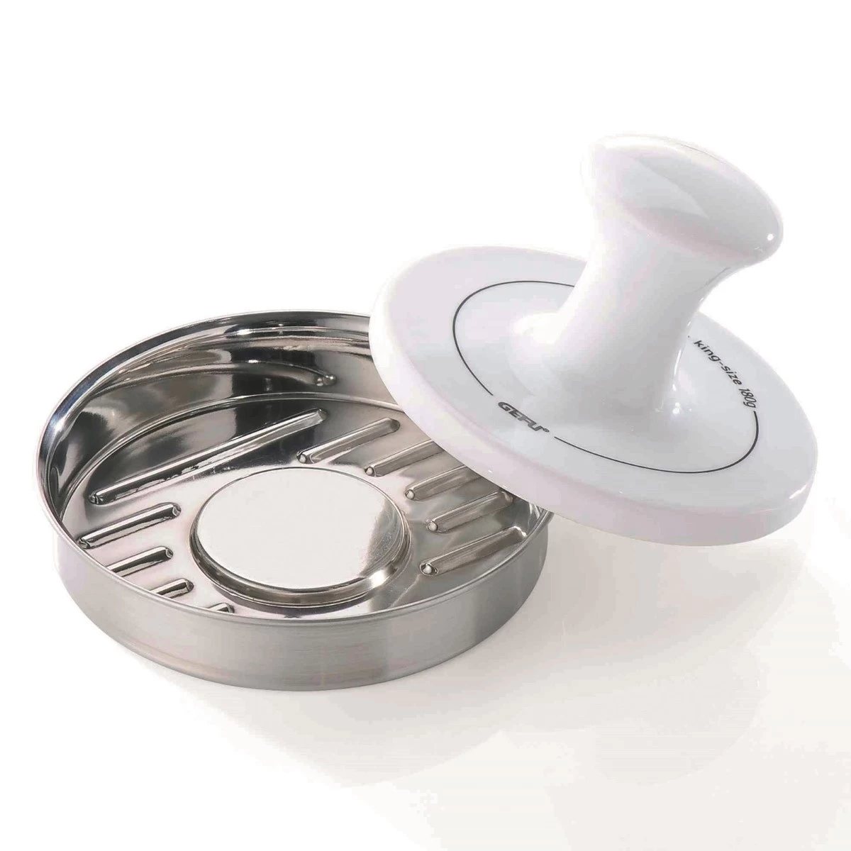 GEFU Burgerpresse Für 120g/180g Patties - Edelstahl/Porzellan - D: 12cm 3 GEFU Burgerpresse Für 120g/180g Patties - Edelstahl/Porzellan - D: 12cm – Bild 3