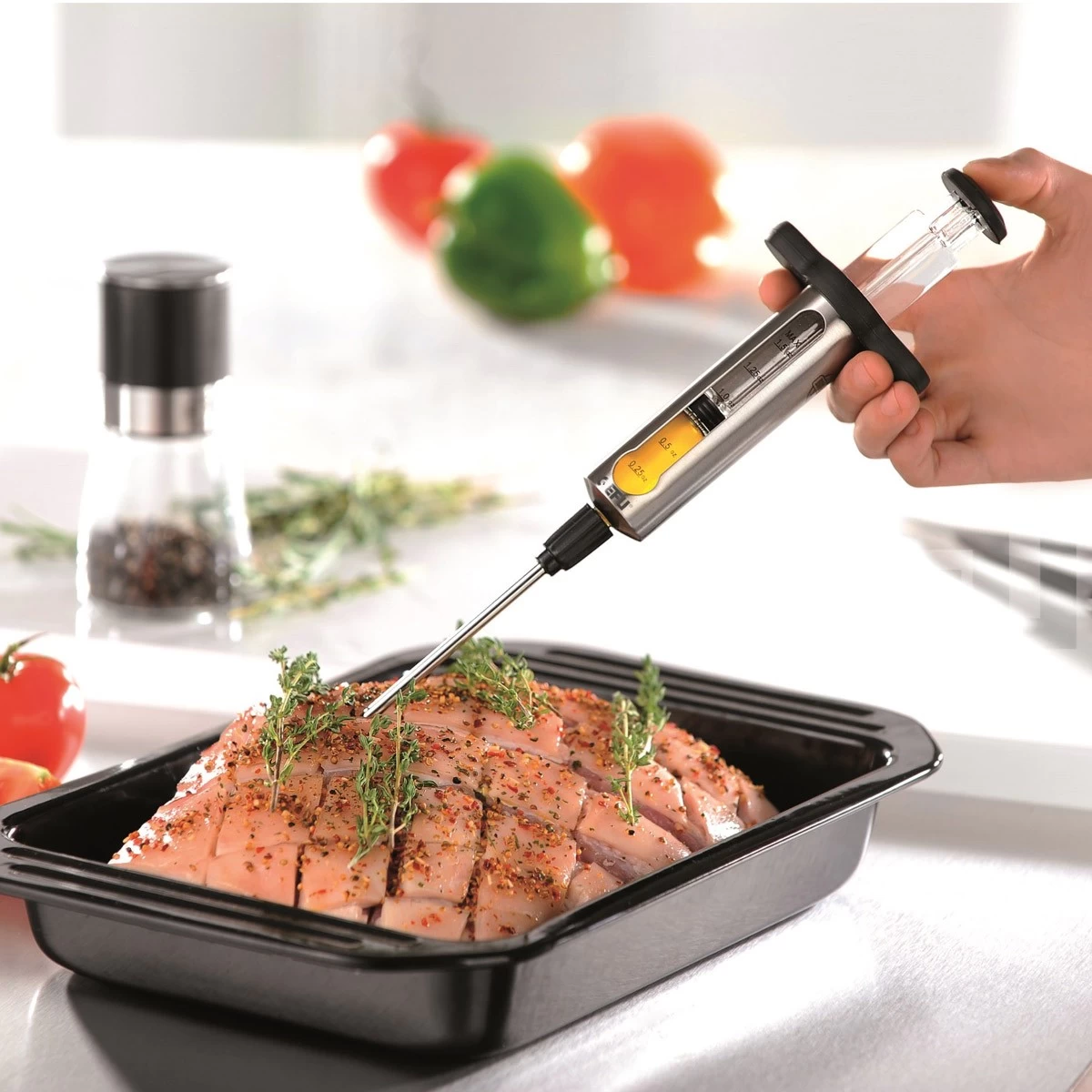 GEFU Marinadenspritze BBQ - Hochwertiger Edelstahl - Abnehmbare Nadel - 0,04l - Inkl. 2 Nadeln 2 GEFU Marinadenspritze BBQ - Hochwertiger Edelstahl - Abnehmbare Nadel - 0,04l - Inkl. 2 Nadeln – Bild 2