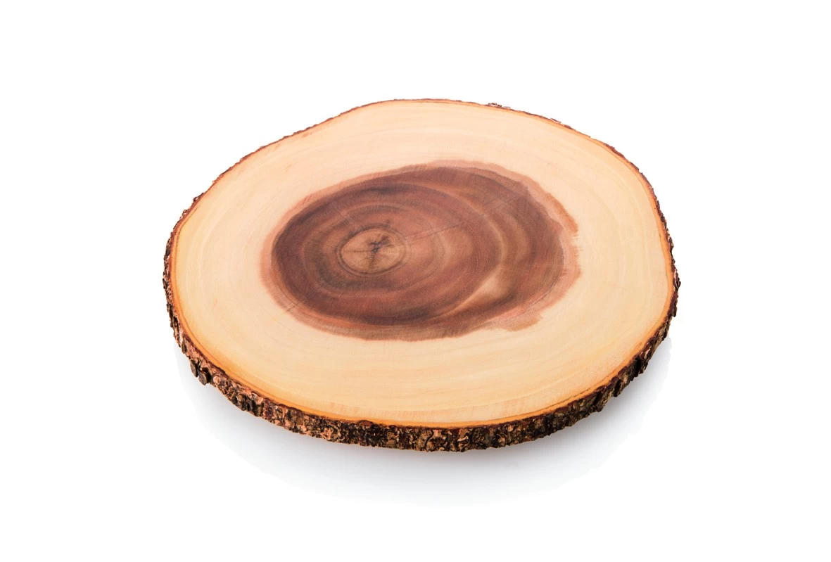 Frühstücksbrett, Vesperbrett Groß - 36cm Durchmesser - Aus Akazienholz - Wendbar 1 Frühstücksbrett, Vesperbrett Groß - 36cm Durchmesser - Aus Akazienholz - Wendbar