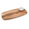 Servierset Mit Dipschale - Akazienholz - 35 X 18 X 1,5cm - Mit Porzellanschlale