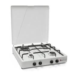 Parker® PARKER Vierflammen Kocher - Weiß Emailliert - Zündsicherung - 2,8kW, 2,3kW, 1,65kW, 0,9kW