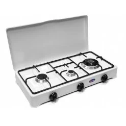 Parker® PARKER Dreiflammen Kocher - Weiß Emailliert - Zündsicherung - 4,85 KW