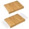 HI Schneidebrett Bambus - 2 Herausnehmbare Kunststoffschalen - 38,5 X 25 X 4,5cm