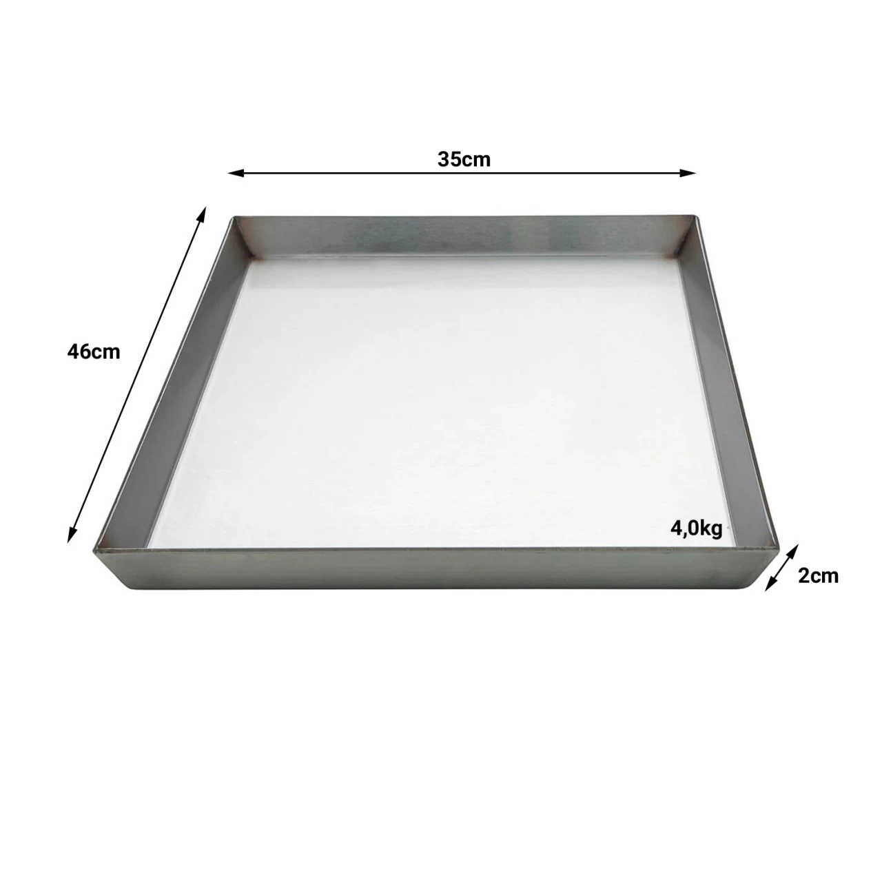 ALLGRILL Edelstahl Kochplatte/-wanne 35 X 46 X 2cm 2 ALLGRILL Edelstahl Kochplatte/-wanne 35 X 46 X 2cm – Bild 2