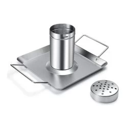 Hähnchenhalter Edelstahl - Mit Dampfdose Und Fettschale