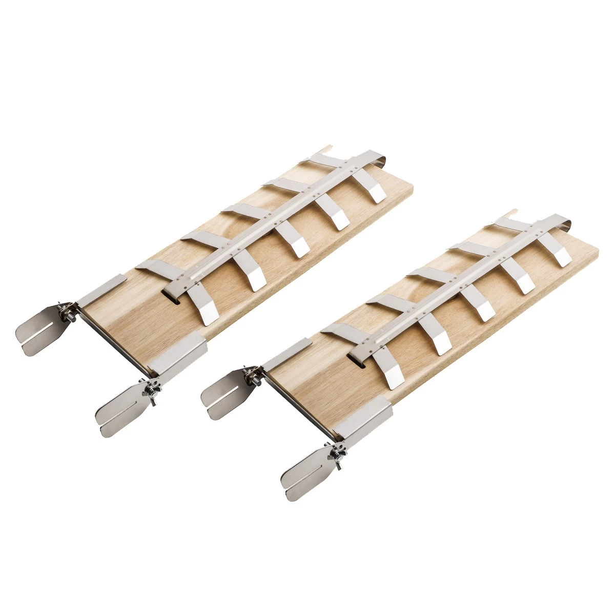 2 X Flammlachsbrett Lanceolata Tanne - Mit Edelstahl Gestellen - 44 X 15,5 X 1,5cm 1 2 X Flammlachsbrett Lanceolata Tanne - Mit Edelstahl Gestellen - 44 X 15,5 X 1,5cm