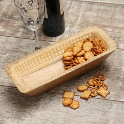 Dekoschale - Rechteckig - Mangoholz - L: 30cm - H: 8cm - Natur, Beige