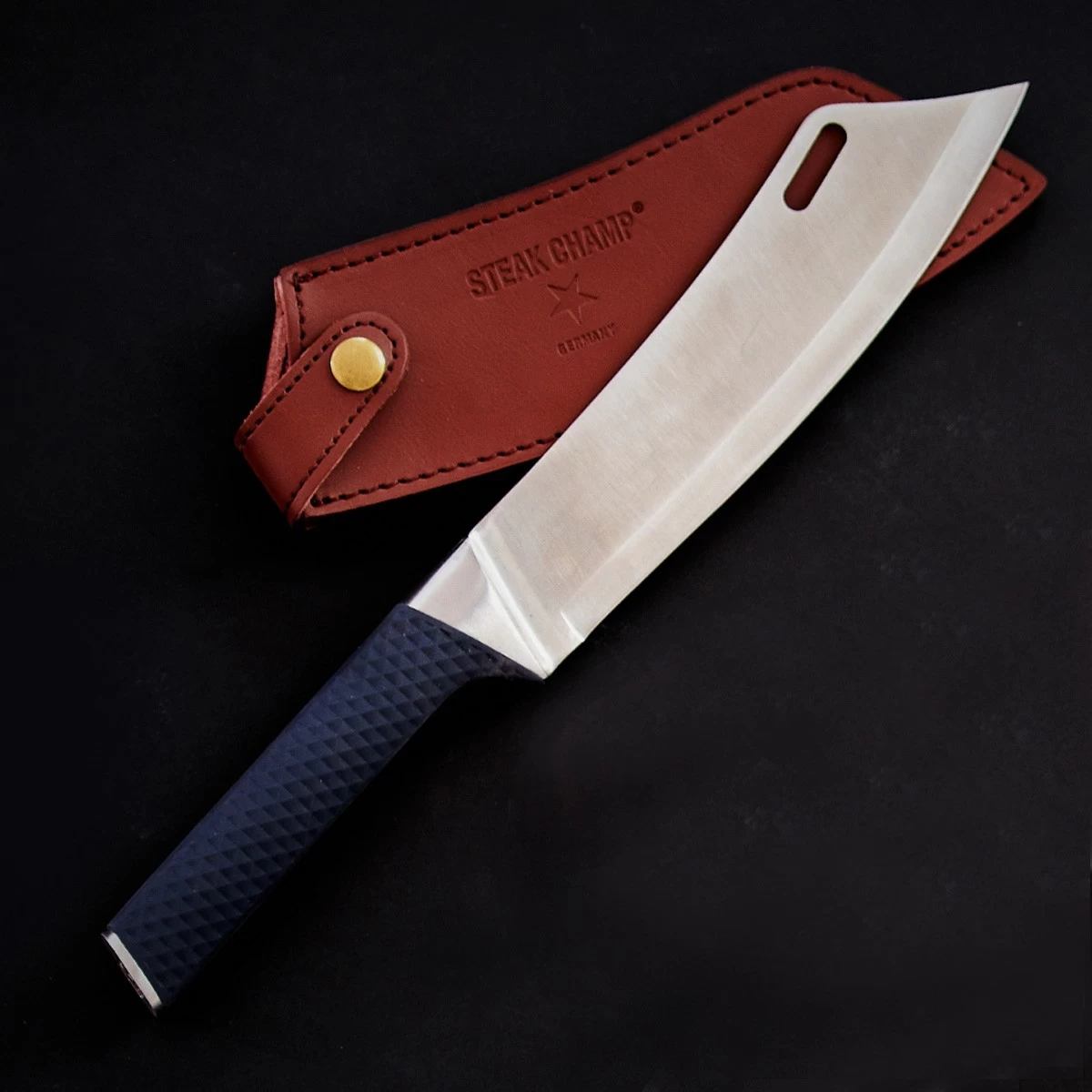 STEAK CHAMP SET Kochmesser BBQ-PRO 36cm Und Leder Holster / Gürteltasche 2 STEAK CHAMP SET Kochmesser BBQ-PRO 36cm Und Leder Holster / Gürteltasche – Bild 2