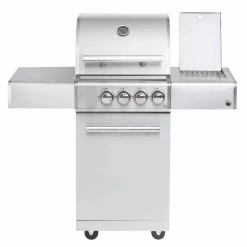 Warmes BBQ-Restaurant 2 CHEF S Paket B - Basis Silber, 2 Brenner, Backburner, Seitenkocher, Cover, BBQ Paket