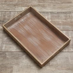 Tablett - Dekotablett - Blumenbordüre - Mangoholz - L: 45cm - B: 30,5cm - Weiß Gelbeicht -Warmes BBQ-Restaurant 29741 tablett dekotablett 3 1280x1280