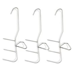 Fischhaken Zum Räuchern 3 Stück - Edelstahl - 21cm - Drei Widerhaken