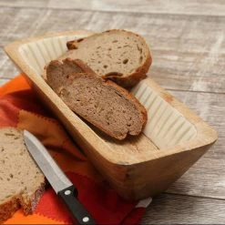 Dekoschale - Rechteckig - Mangoholz - L: 30cm - H: 8cm - Natur, Weiß