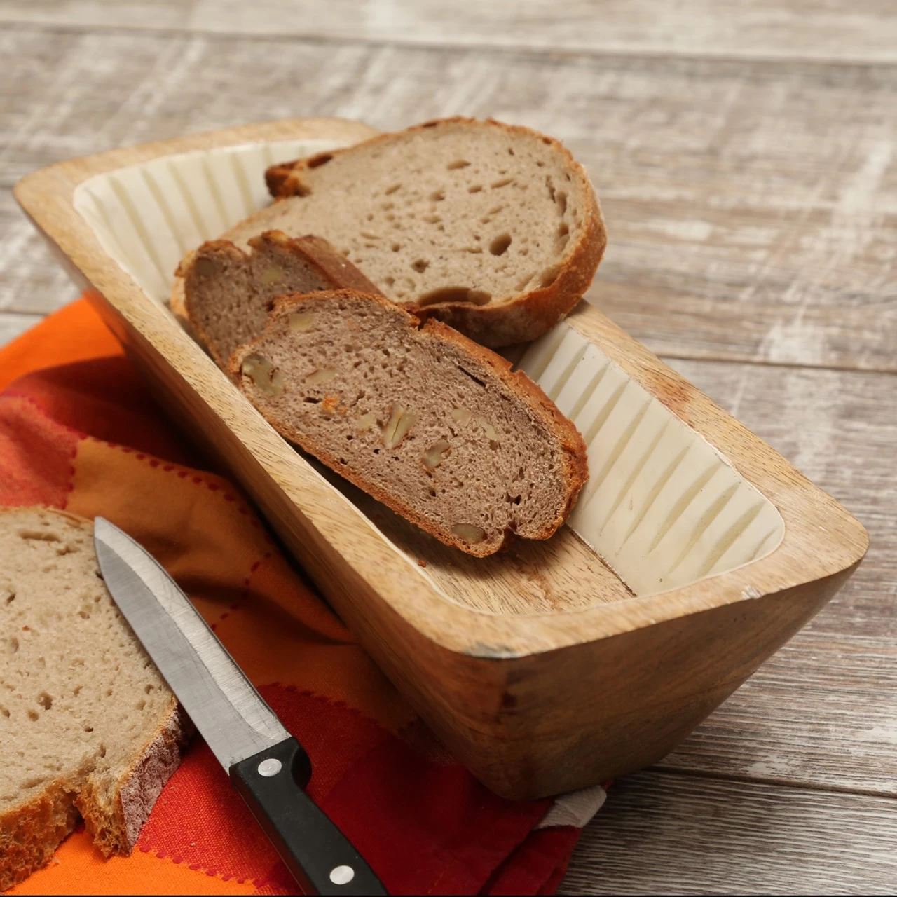 Dekoschale - Rechteckig - Mangoholz - L: 30cm - H: 8cm - Natur, Weiß 1 Dekoschale - Rechteckig - Mangoholz - L: 30cm - H: 8cm - Natur, Weiß