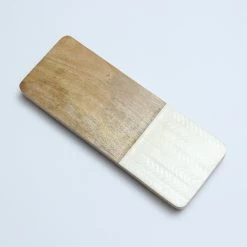 Holztablett - Serviertablett - Dekotablett - Rechteckig - Mangoholz - L: 40cm B: 15cm - Natur, Weiß -Warmes BBQ-Restaurant 3462 holztablett dekotablett 1 1280x1280