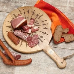 Schneidebrett PUSTEBLUME - Servierbrett - Rund - Mangoholz - Mit Griff - L: 46cm - Natur -Warmes BBQ-Restaurant 3471 schneidebrett pusteblume 3 1280x1280