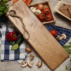 Schneidebrett - Servierbrett - Rechteckig - Mangoholz - Mit Kordel - L: 57,5cm - B: 18cm - Natur -Warmes BBQ-Restaurant 3474 schneidebrett 3 1280x1280