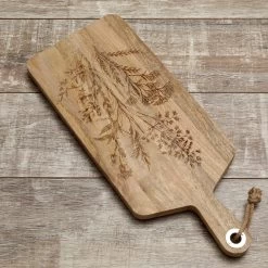 Schneidebrett - Servierbrett - Wildblumenmotiv - Mangoholz - Kordel - L: 58cm - Natur -Warmes BBQ-Restaurant 3476 schneidebrett wildblumen 2 1280x1280