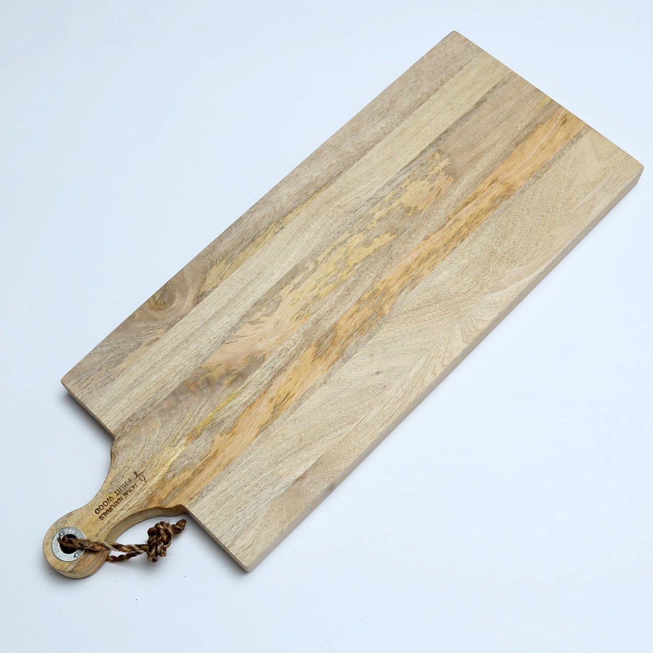 Schneidebrett - Servierbrett - Mangoholz - Mit Kordel - L: 77cm - B: 29cm - Natur 2 Schneidebrett - Servierbrett - Mangoholz - Mit Kordel - L: 77cm - B: 29cm - Natur – Bild 2