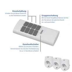 Funksteckdosen Set "COMFORT 3" - 30m Fernbedienung - Erweiterbar Bis 12 Stück -Warmes BBQ-Restaurant 3er Funksteckdosen 1000w fernbedienung detailsIww3mLhTmx8Hs 1280x1280