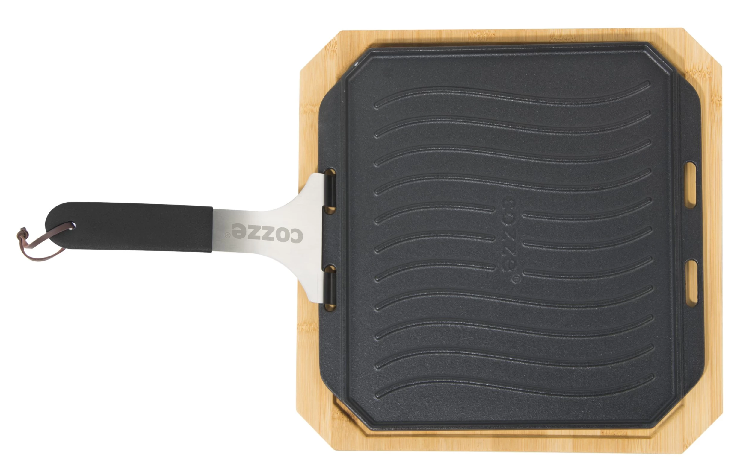 Cozze Gusseisenpfanne Mit Bambus Servierbrett, 33x33 Cm 1 Cozze Gusseisenpfanne Mit Bambus Servierbrett, 33x33 Cm