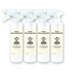4 X Grillreiniger KLAUS GRILLT - 500ml Sprühflasche - K-CLEAN