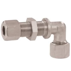 90° Winkel Schottverschraubung RVS10 - Durchgang Für 10mm Gasrohre