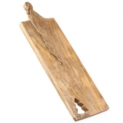 Schneidebrett - Vesperbrett - Mit Baumausschnitt - Mangoholz - Kordel - L: 60cm - Natur