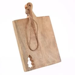 Schneidebrett - Vesperbrett - Mit Baumausschnitt - Mangoholz - Kordel - L: 30cm - Natur