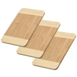 Schneidebrett - Vesperbrett - Frühstücksbrett - Bambusholz - L: 25cm - B: 15cm - Natur - 3er Set