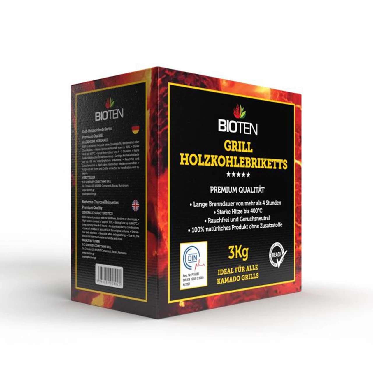 BIOTEN Premium Grill Holzkohlebriketts 2x3kg 4 BIOTEN Premium Grill Holzkohlebriketts 2x3kg – Bild 4