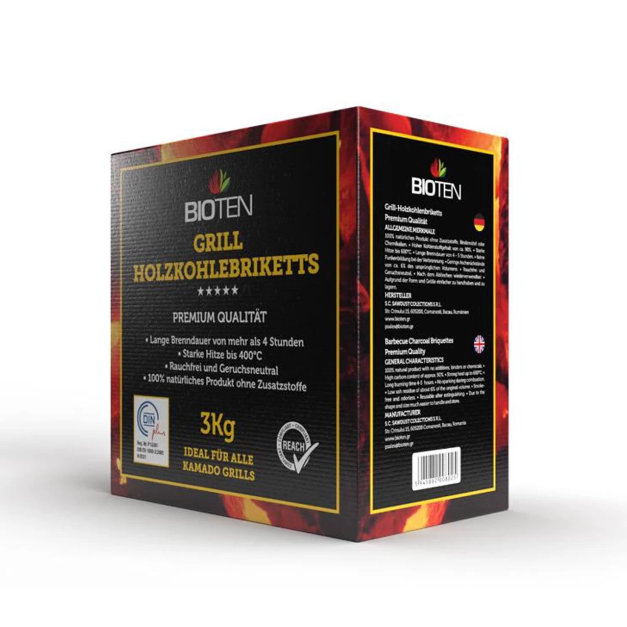 BIOTEN Premium Grill Holzkohlebriketts 2x3kg 5 BIOTEN Premium Grill Holzkohlebriketts 2x3kg – Bild 5