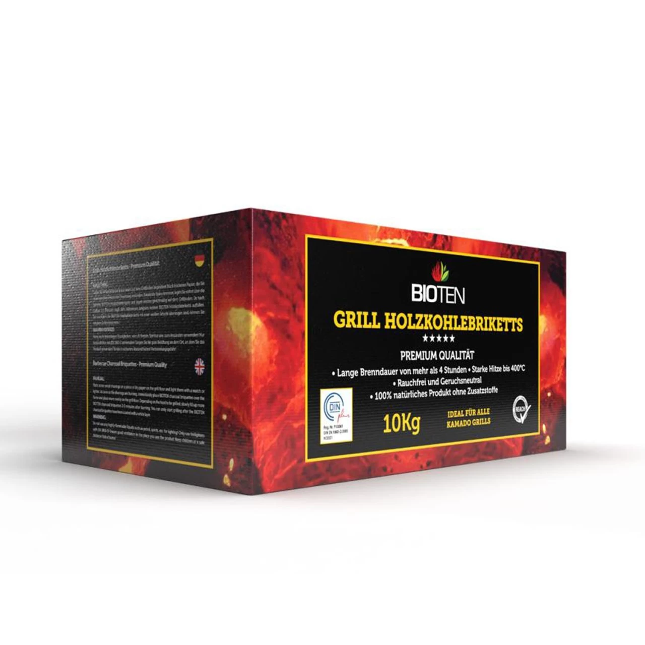 BIOTEN Premium Grill Holzkohlebriketts 10kg 2 BIOTEN Premium Grill Holzkohlebriketts 10kg – Bild 2