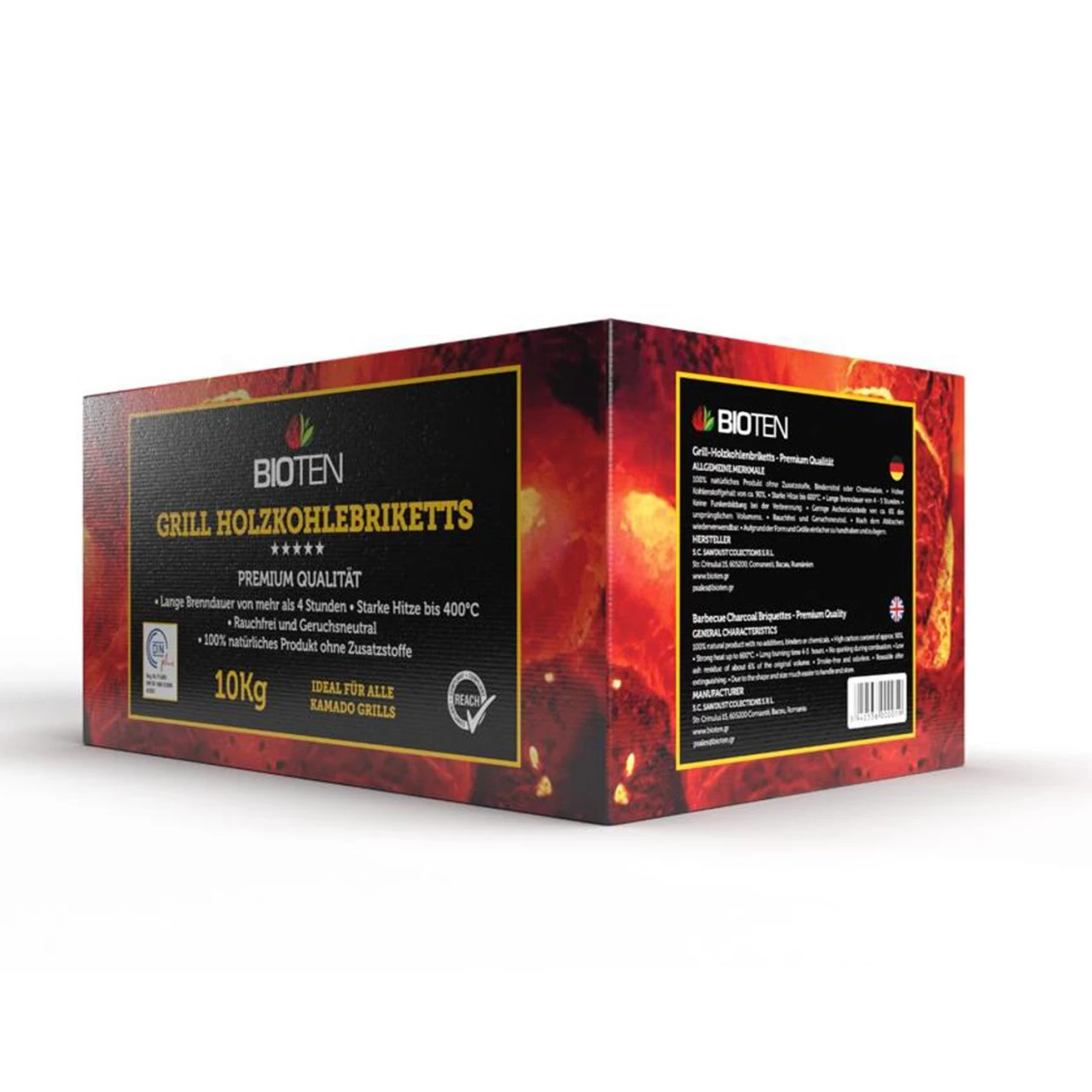 BIOTEN Premium Grill Holzkohlebriketts 10kg 3 BIOTEN Premium Grill Holzkohlebriketts 10kg – Bild 3