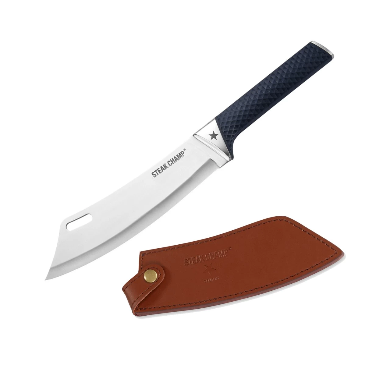 STEAK CHAMP SET Kochmesser BBQ-PRO 36cm Und Leder Holster / Gürteltasche 1 STEAK CHAMP SET Kochmesser BBQ-PRO 36cm Und Leder Holster / Gürteltasche