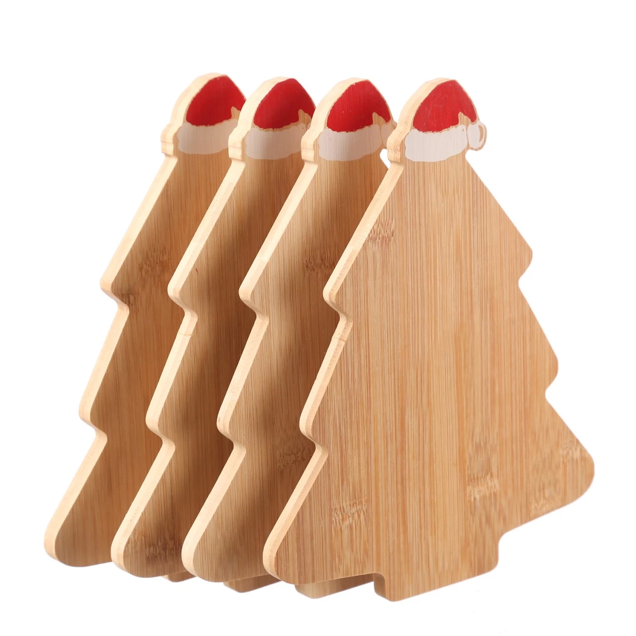 Schneidebrett Tannenbaum Mit Mütze - Vesperbrett - Holz - Griff - L: 24,6cm - B: 20cm - Natur - 4St 1 Schneidebrett Tannenbaum Mit Mütze - Vesperbrett - Holz - Griff - L: 24,6cm - B: 20cm - Natur - 4St