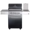 CHEF M Paket F - Basis Black, 3 Brenner, Backburner, Seitenkocher, AIR SYSYTEM, Cover, BBQ Paket