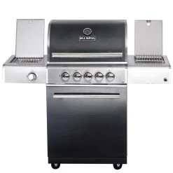 CHEF M Paket D - Basis Black, 3 Brenner, Backburner, Seitenkocher, Steakzone, Cover, BBQ Paket