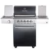 CHEF M Paket G - Basis Black, 3 Brenner, Backburner, Seitenkocher, Steakzone, Grillplatte, AIR SYSYT