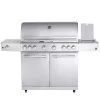 CHEF XL Paket A - Basis Silber, 6 Brenner, Backburner, Seitenkocher, Seitenablage Links, BBQ-Paket